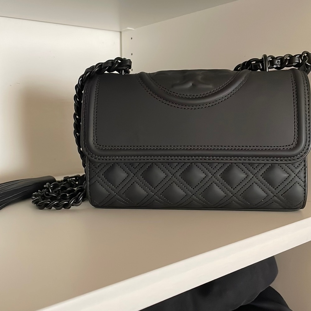 Tory Burch Black Quilted Leather Chain Shoulder Bag